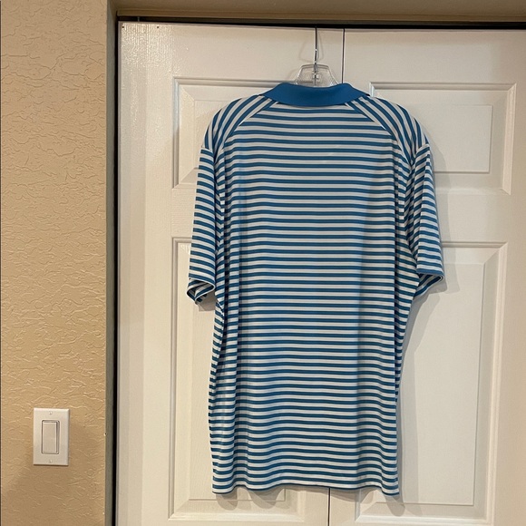 Nike Men's Polo Shirt in Blue and White Stripes - Picture 3 of 3